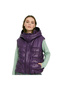 Anitra Purple Women's Hooded Puffer Leather Vest
