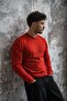 Men's Red Basic Knitwear Sweater - Embroidered - 3