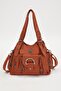 Tan Multi-Compartment Leather Shoulder Bag