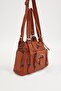 Tan Multi-Compartment Leather Shoulder Bag - 2