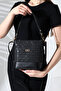 Black Bucket Model Printed-Textured Women's Bag Single-Compartment Crossbody Shoulder and Hand Bag Stylish Modern - 3