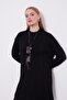 Black Ethnic Necklace Corduroy Cashmere Tunic - 3