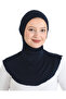 Women's Neck Collar Hijab Hijab Practical Sports Bonnet - Navy Blue