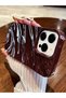 iPhone 15 Pro Compatible Case Luxury Glossy Electroplated Shock Resistant Soft Cover Burgundy - 3