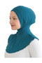 Women's Neck Collar Hijab Hijab Practical Sports Bonnet - Turquoise - 3