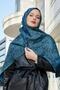 Ethnic Cashmere Silk Shawl with Petrol Green Tassels - 2