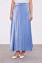 Indigo Satin Skirt Suit with Shrinkable Waist - 6