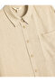 Linen Beach Dress Oversize Shirt Collar Pocket Detailed Long Sleeve - 3