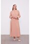 Salmon Short Chiffon Shirt Skirt Set - 3