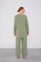 Green Collar Stone Embroidered Chiffon Tunic Suit - 7