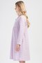 Women's 2 Yarn Long Sleeve Pink Mother Nightgown C1T1N7O161 - 2