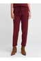 70166 Elastic Waist Lace-Up Knitwear Trousers-Burgundy M. - 3