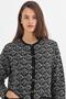 Women's Black Embossed Lozenge Buttoned Cardigan - 2