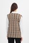 Women's Sand Silvery Twisted Patterned Seasonal Knitwear Vest - 5