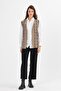 Women's Sand Silvery Twisted Patterned Seasonal Knitwear Vest - 4