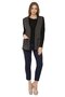 Women's Black-Mink Houndstooth Knitwear Mother Vest