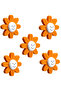 Furniture Plastic Daisy Handle Orange Children's Room Girl Boy Cabinet Door Handle Drawer Handle 5 Pieces