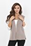 Women's Sand Embroidered Ribbed Knitwear Vest