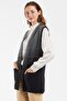 Women's Grey-black Seasonal Knitted Vest - 2
