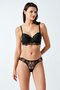 6118 Black Color Padded Bra Panty Lace 2-Piece Set