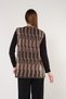 Women's Mink Striped Pocket V-Neck Plaid Knitwear Mother Vest - 6