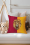 Yellow Red Lion Themed 3-Piece Throw Pillow Cover Tlakr-318 - 2