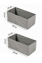 3-Piece Gray Drawer Organizer Set - Multi-Purpose Cabinet Box Set - 6