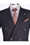 Italian Style Slim Fit Double Breasted Jacket Pants Suit Black T13524 - 2