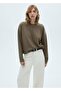 Round Neck Sweatshirt with Stitching Details - 5
