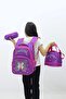 Butterfly Themed Girl's 3-Piece School Bag Set - Backpack + Thermal Lunch Box + Pen Holder - 4