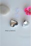 Curved Heart Earrings Silver Color - 4