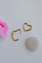14 mm Steel Heart Model Earrings, Gold Color - 2