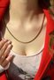 316 L Steel Italian Chain Necklace 50 cm Crushed Steel Gold Color - 3