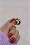 Domed Steel Hoop Earring Gold - 2