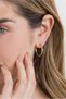 Gold Colored Plain Steel Hoop Earrings 18 mm - 3
