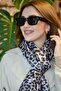 Black Rimmed Leopard Print Shawl Black Coffee Tone Leopard Shawl - 4