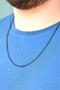 Black Color Men's Steel Chain Necklace 60 cm - 3