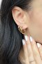 Steel Hoop Earring Set 3-Piece Gold Color - 5