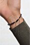 Men's Gray Small Fine Cut Hematite Stone Adjustable Bracelet Dark Gray - 4