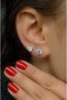 Silver Colored Solitaire Earring with 6 Mm Zircon Stone - 3