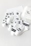 5 Pairs of Panda Patterned Women's Half-Toe Collage Socks, Washable