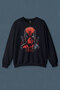 Navy Blue Sweatshirt Deadpool Marvel Spiderman Hulk Iron Man Movie Movie Printed Unisex Sweat