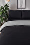 100% Cotton Akfil Double Sided Duvet Cover Set Double 200X220 cm Black Gray - 4