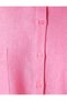 Crop Linen Shirt Elbow Size Short Sleeve Pocketed Comfortable Fit - 6