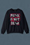 Navy Blue Sweatshirt Punk Is Not Dead Rock Grunge Music Printed Unisex Sweat