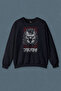 Navy Blue Sweatshirt Brave Dog Head Stay Strong Stay Strong Gym Sports Printed Unisex Sweat