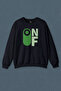 Navy Blue Sweatshirt On Off Off Urban Street Wear Printed Unisex Sweat