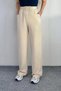Women's Lycra Loose Fitting Velcro Closure Beige Palazzo Trousers