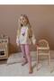 Female Child Pink Floral Two-Thread Fabric Bottom Corduroy Leggings Set - 2