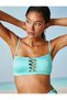 Bikini Top with Thin Straps and Piping Detail